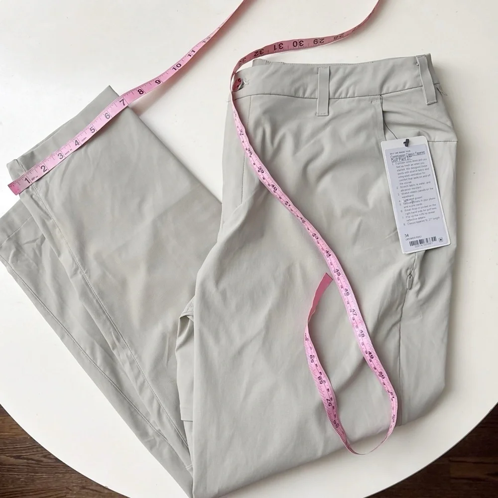 Lululemon Men’s Commission Golf Pants 34x27 Raw Linen New Classic Tapered